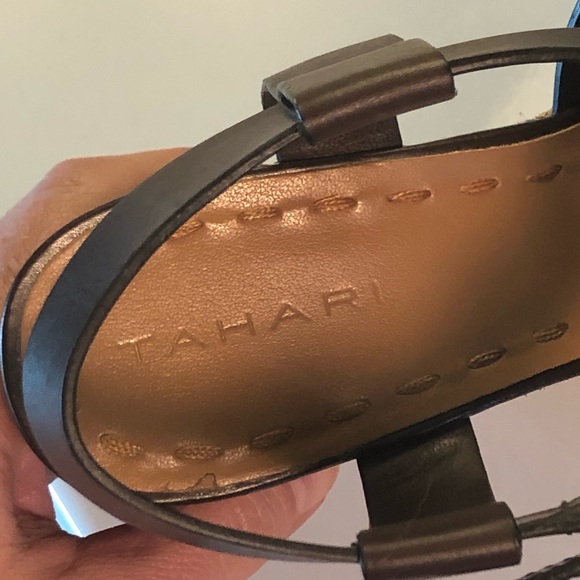 Tahari Stevie Brown Leather Wedge-Pre❤️’d - Picture 5 of 6